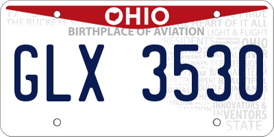 OH license plate GLX3530