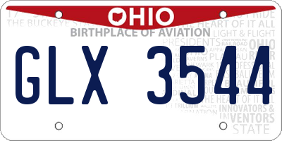 OH license plate GLX3544
