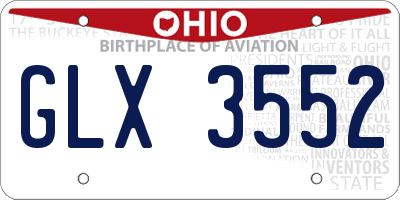 OH license plate GLX3552