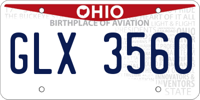 OH license plate GLX3560