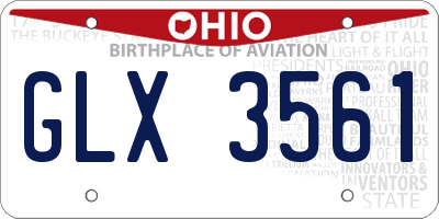 OH license plate GLX3561