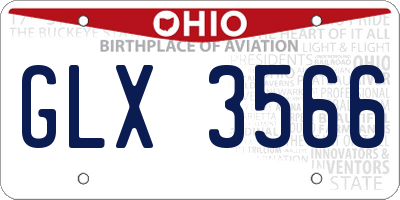 OH license plate GLX3566
