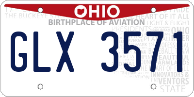 OH license plate GLX3571