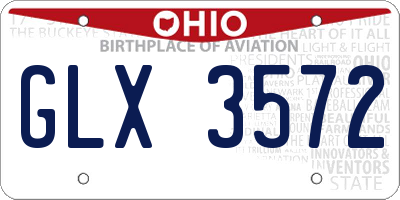 OH license plate GLX3572