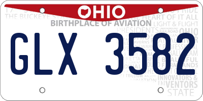 OH license plate GLX3582