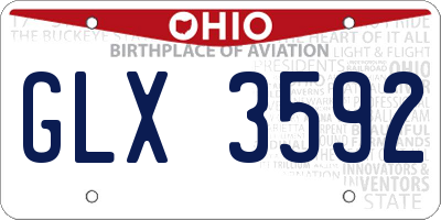 OH license plate GLX3592