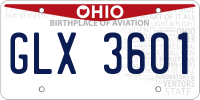 OH license plate GLX3601