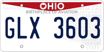 OH license plate GLX3603