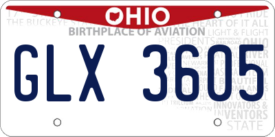 OH license plate GLX3605