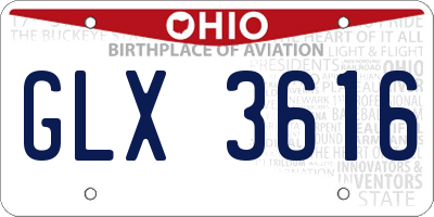 OH license plate GLX3616