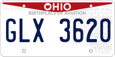 OH license plate GLX3620