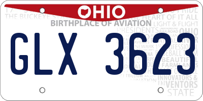OH license plate GLX3623