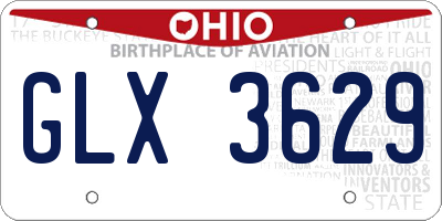 OH license plate GLX3629