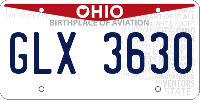 OH license plate GLX3630