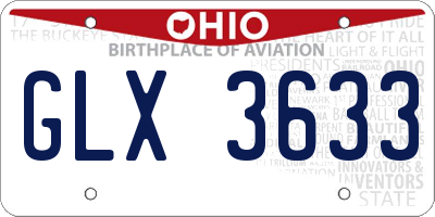 OH license plate GLX3633