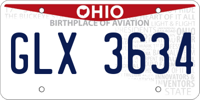 OH license plate GLX3634