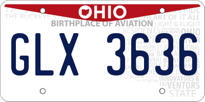 OH license plate GLX3636