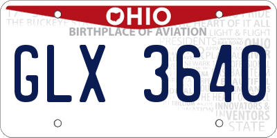 OH license plate GLX3640