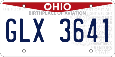 OH license plate GLX3641