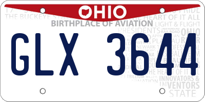 OH license plate GLX3644