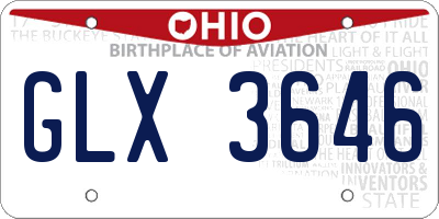 OH license plate GLX3646