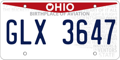 OH license plate GLX3647