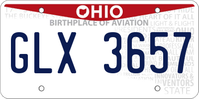 OH license plate GLX3657