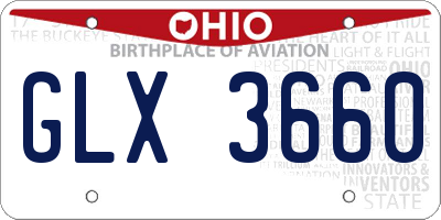 OH license plate GLX3660