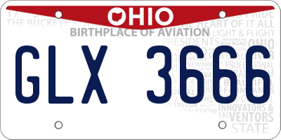 OH license plate GLX3666