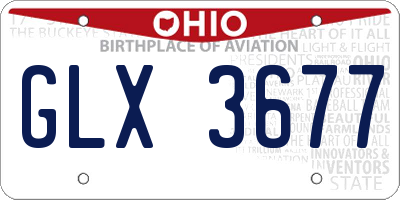 OH license plate GLX3677