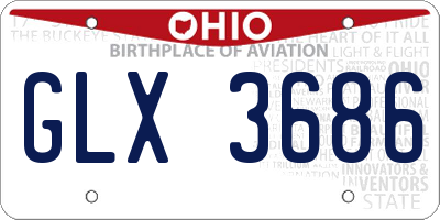 OH license plate GLX3686