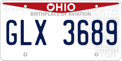 OH license plate GLX3689