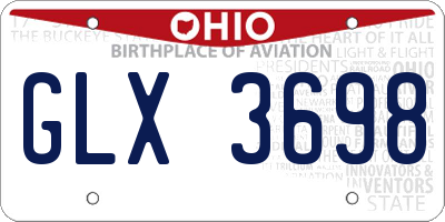 OH license plate GLX3698