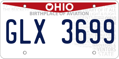 OH license plate GLX3699