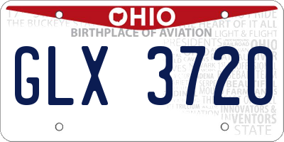 OH license plate GLX3720