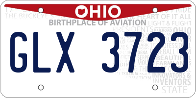OH license plate GLX3723