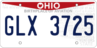 OH license plate GLX3725