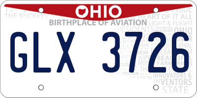 OH license plate GLX3726