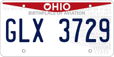 OH license plate GLX3729