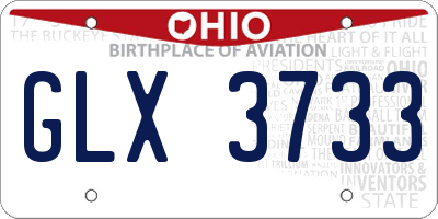 OH license plate GLX3733