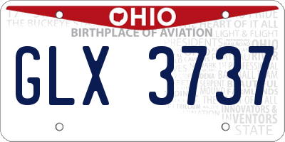 OH license plate GLX3737