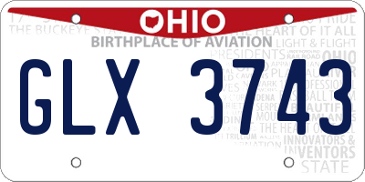 OH license plate GLX3743