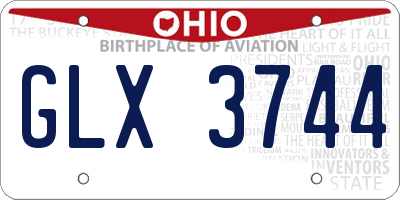 OH license plate GLX3744