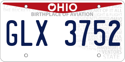 OH license plate GLX3752