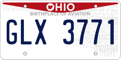 OH license plate GLX3771