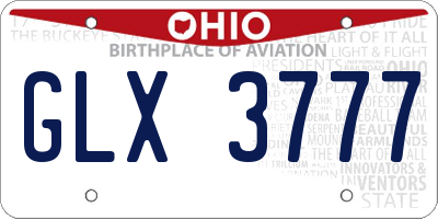 OH license plate GLX3777
