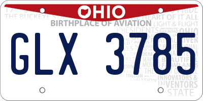 OH license plate GLX3785