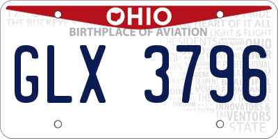 OH license plate GLX3796