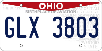 OH license plate GLX3803