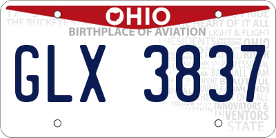 OH license plate GLX3837